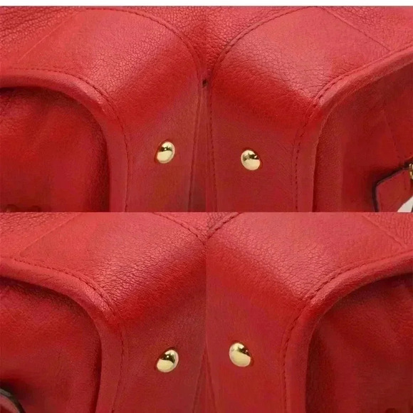 Loewe Amazona 28 Boston Leather Hand Bag Red Guaranteed Authentic - Picture 6 of 12